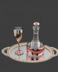Καράφα ποτήρι σε μεταλλική roz-gold απόχρωση